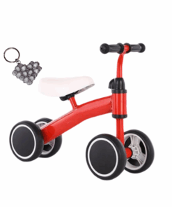 Adventure's 4-wheel Walker Bike Without Pedals And Handmade Keyholder - Red