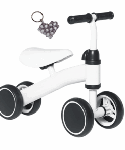 Adventure's 4-wheel Walker Bike Without Pedals And Handmade Keyholder - White
