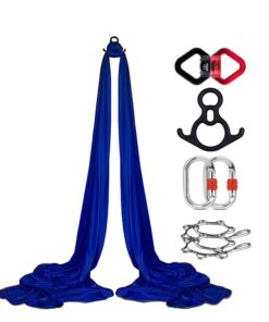 Aerial Swing Fly Yoga Hammock With Full Rigging Hardware - Blue