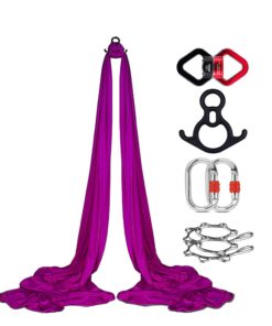 Aerial Swing Fly Yoga Hammock With Full Rigging Hardware - Purple