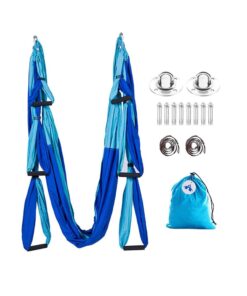 Aerial Yoga Swing Kit Body Hammock Yoga Swing Rigging for Antigravity Yoga - Blue