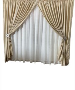 AF IMPEX Designs Gold CreamLeaf Taped Curtain