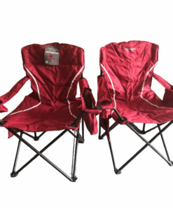 African Adventure - Cooler Arm Chair Maroon - 2 Camp Chairs