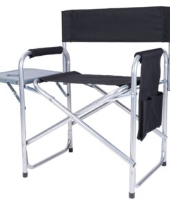 AfriTrail Director Camping Chair with Side Table Black 130kg