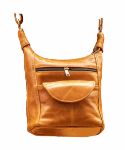 AfroCrafts Full Grain Genuine Leather Cross-body Bag - Light Tan