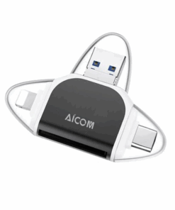 AICOM - 4 in 1 OTG Card Reader for SD/MicroSD/USB3.0 Memory Card