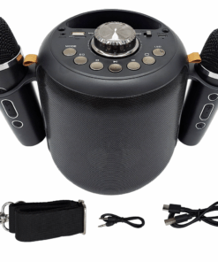 AICOM - Portable Wireless Speaker With Two Microphones for Party/Stage
