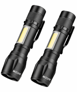 AICOM Rechargeable Mini Torch with Zoom Function (2 Pack)