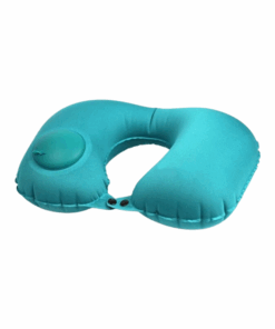 Air Pump U-Shape Inflatable Travel Neck Pillow 183131 - Blue