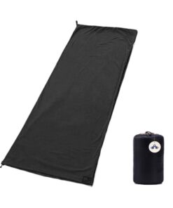 Alanes 180x80cm Double-Sided Zipper Sleeping Bag Liner for Travel - Black
