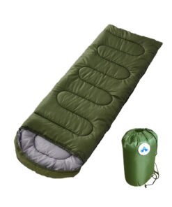 Alanes Hooded Camping Sleeping Bag for Outdoor Travel Hiking - Army Green
