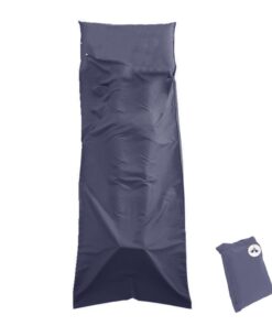 Alanes Ultralight Sleeping Bag Liner With Storage Bag for Travel - Navy Blue