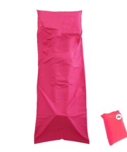 Alanes Ultralight Sleeping Bag Liner With Storage Bag for Travel - Rose Red