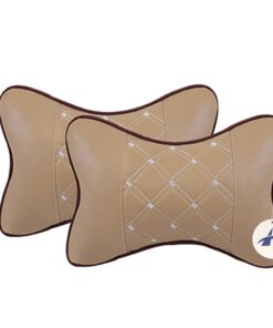 Alanes Universal Car Seat Head Neck Rest Support Pillow - Set of 2 - Beige