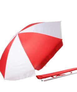 Alice Umbrellas 2M Beach Umbrella with Carry Bag - Red & White