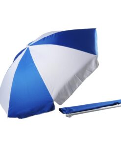 Alice Umbrellas 2M Beach Umbrella with Carry Bag - Royal & White