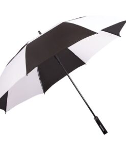 Alice Umbrellas Auto Open Windproof Fibreglass Golf - Black & White