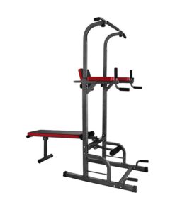 All-in-One Pull-Up Bar Adjustable Tower Dip Station With Bench Bar E4-11-2