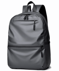 All Purpose leather unisex Laptop Waterproof Backpack - Grey