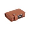 Alligator Print PU Leather Double Metal RFID ID Credit Card Holder Case - Brown