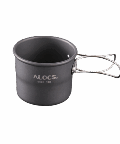 Alocs Aluminium Outdoor Mug with folding handlesâ 150ml
