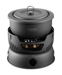 Alocs Compact Outdoor Cookware Set with Burner - 10 Piece