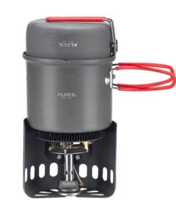 Alocs Compact Outdoor Gas Burner, Stove & Pot Set - 5 Piece