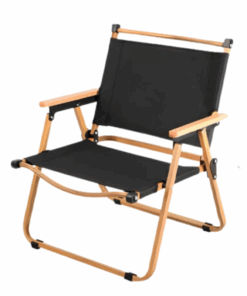 Aluminium Camping Folding Chairs Outdoor Armchair - Black