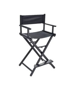 Aluminium Makeup Artist Chair Folding Directors Armchair With Footrest