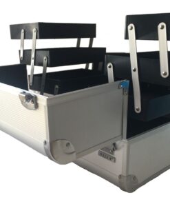 Aluminum Make Up Cosmetic Carry Case Silver