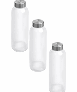Always Summer Flow Glass Water Bottles 3 Pack - White