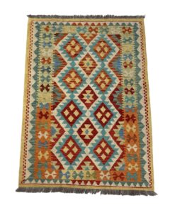 AMAN Hand Knotted Afghan Traditional Kilim Area Rug - 154 x 106 cm