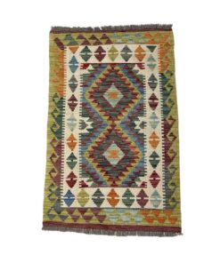 Aman Persian Rugs Colourful Green Choubi Kilim - 122 x 78 cm
