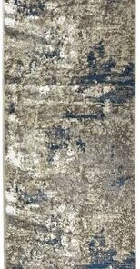 Aman Persian Rugs, Modern Ivory And Blue Runner Rug