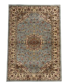 Aman Rugs - Floral Persian Blue Beige Area Rug - 170 x 120 cm