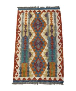 Aman Rugs Hand Knotted Colourful Afghan Choubi Kilim - 134 x 83 cm