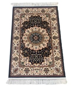 Aman Rugs - Persian Design Machine Made Navy & Ivory Rug - 120 x 80 cm