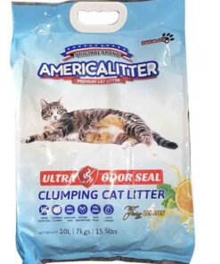 America Litter - Clumping Cat Litter Tangy Lemon Ultra Odor Seal - 7Kg