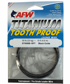 American Fishing Wire Titanium Tooth Proof Black Leader Wire 23Kg/50Lb