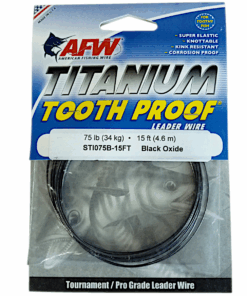 American Fishing Wire Titanium Tooth Proof Black Leader Wire 34Kg/75Lb
