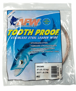 American Fishing Wire Tooth Proof Single Strand Brown Leader Wire #2 12Kg/27Lb
