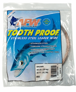 American Fishing Wire Tooth Proof Single Strand Brown Leader Wire #5 20Kg/44Lb
