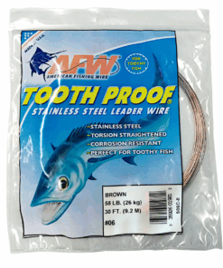 American Fishing Wire Tooth Proof Single Strand Brown Leader Wire #6 26Kg/58Lb