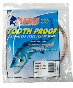 American Fishing Wire Tooth Proof Single Strand Brown Leader Wire #7 31Kg/69Lb