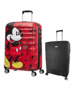 American Tourister Disney Check-in Spinner 67cm + Voss Luggage Cover - Mickey Comics