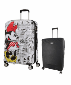 American Tourister Disney Check-in Spinner 67cm + Voss Luggage Cover - Minnie Comics