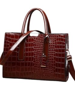 Amore Brown PU Leather Lady's Handbag