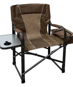 Anchor Lightweight Foldable Directors Camping Chair Cooler Bag & Tray 120kg - Brown