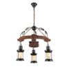 Anchor Style Iron - Wood and Glass Pendant Light FS-CD3 - EMS