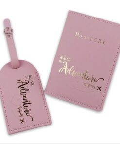 And So The Adventure Begins - Matching Passport Cover Luggage Tag Set